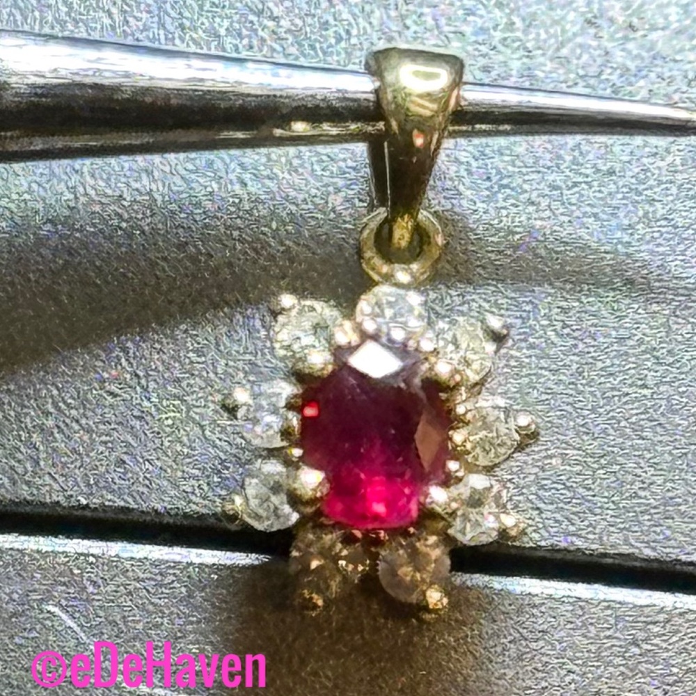 18k Ruby & Diamonds Pendant